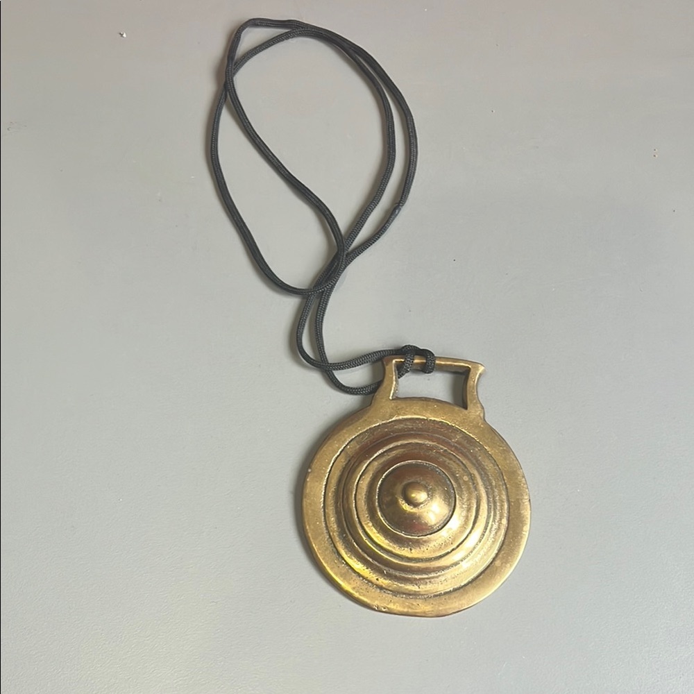 Brass Circular Pendant Necklace